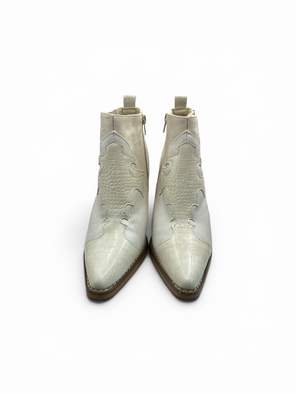 BNWOB Comfort Est 1946 White Western Heeled Ankle Platform Wedge Boots size 9.5 - Picture 4 of 10